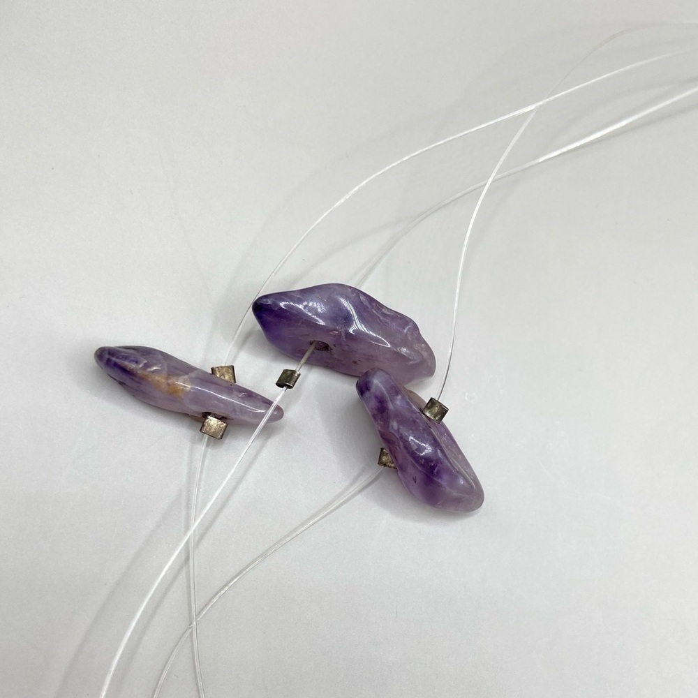 Vintage Amethyst Stone Chunk Necklace - Picture 5 of 9